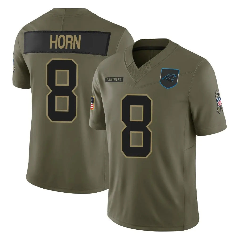 CAdoa C.Panthers #8 Jaycee Horn Player Olive Salute to Service Limited Home Game Stitched Jerseys
