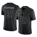 CAdoa C.Panthers #90 Julius Peppers Player Black Limited Reflective Game Stitched Jerseys