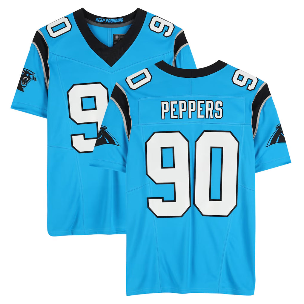CAdoa C.Panthers #90 Julius Peppers Player Blue Mitchell & Ness Legacy Replica Stitched Jerseys