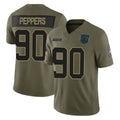 CAdoa C.Panthers #90 Julius Peppers Player Olive Salute to Service Limited Home Game Stitched Jerseys