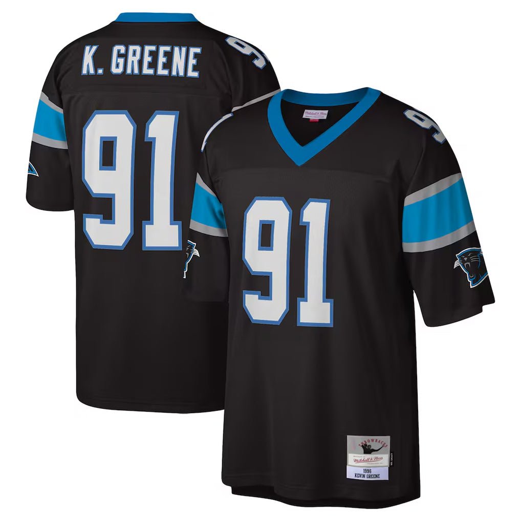 CAdoa C.Panthers #91 Kevin Greene Player Black Mitchell & Ness Legacy Replica Stitched Jerseys