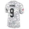 CAdoa C.Panthers #9 Bryce Young Arctic Camo 2024 Salute to Service Limited Stitched Jerseys