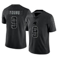 CAdoa C.Panthers #9 Bryce Young Player Black Limited Reflective Game Stitched Jerseys