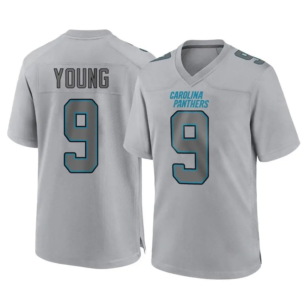 CAdoa C.Panthers #9 Bryce Young Player Gray Atmosphere Fashion Game Stitched Jerseys