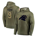 CAdoa C.Panthers #9 Bryce Young Player Olive Salute to Service Hoodies Stitched Jerseys