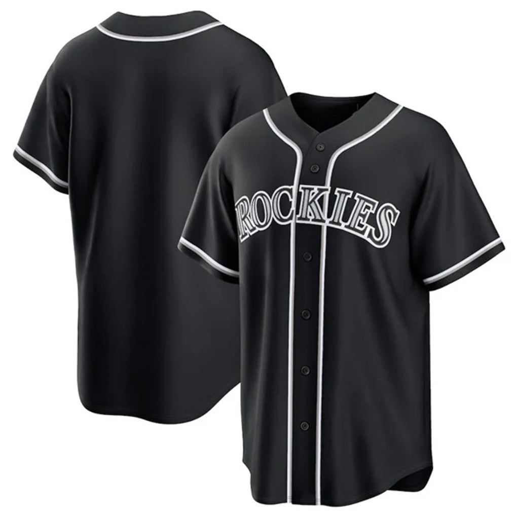 CAdoa C.Rockies Black Fashion Out Home Game Blank Player Stitched Jerseys
