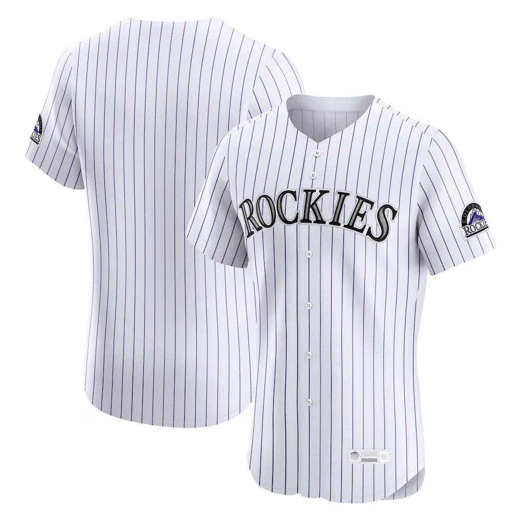 CAdoa C.Rockies White Limited Home Blank Player Stitched Jerseys