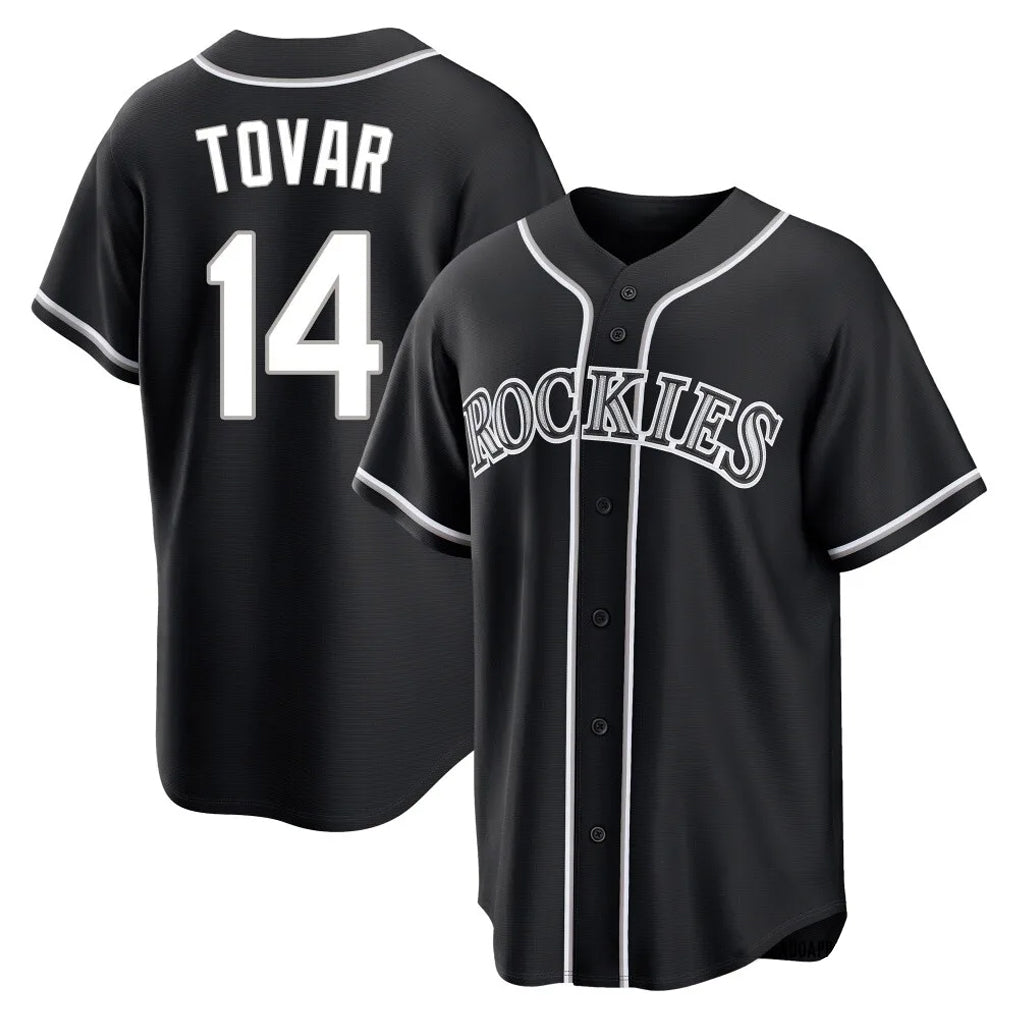 CAdoa C.Rockies #14 Ezequiel Tovar Player Black Fashion Out Home Game Stitched Jerseys
