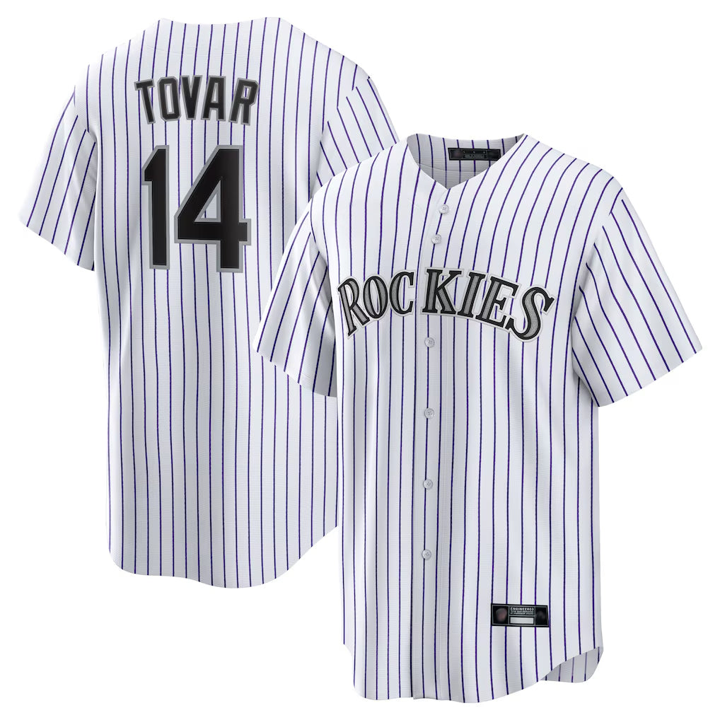 CAdoa C.Rockies #14 Ezequiel Tovar Player White Game Home Stitched Jerseys