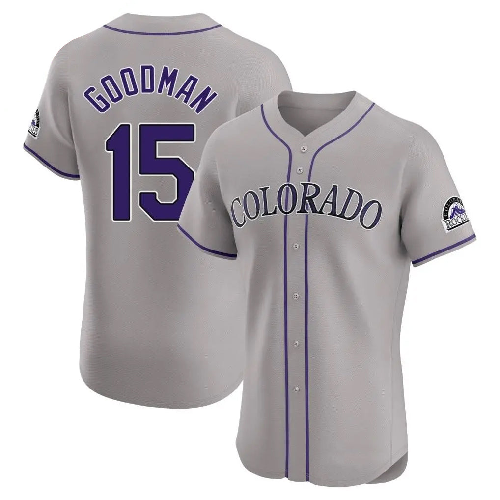 CAdoa C.Rockies #15 Hunter Goodman Player Gray Limited Elite Home Stitched Jerseys