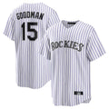 CAdoa C.Rockies #15 Hunter Goodman Player White Game Home Stitched Jerseys