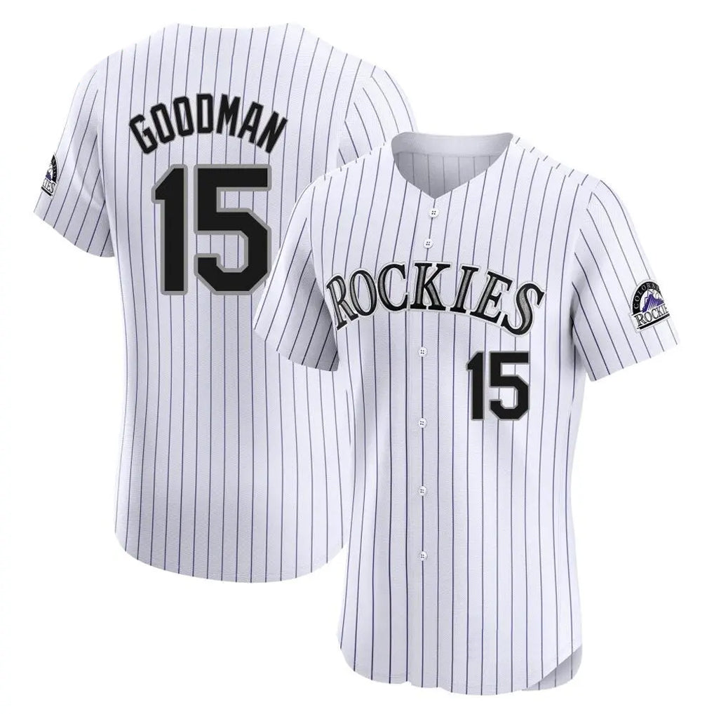 CAdoa C.Rockies #15 Hunter Goodman Player White Limited Elite Home Stitched Jerseys
