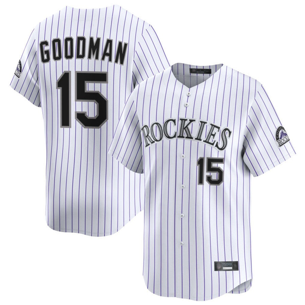 CAdoa C.Rockies #15 Hunter Goodman Player White Limited Home Stitched Jerseys