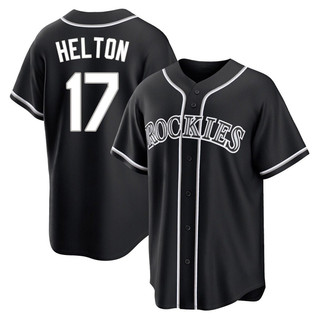 CAdoa C.Rockies #17 Todd Helton Player Black Fashion Out Home Game Stitched Jerseys