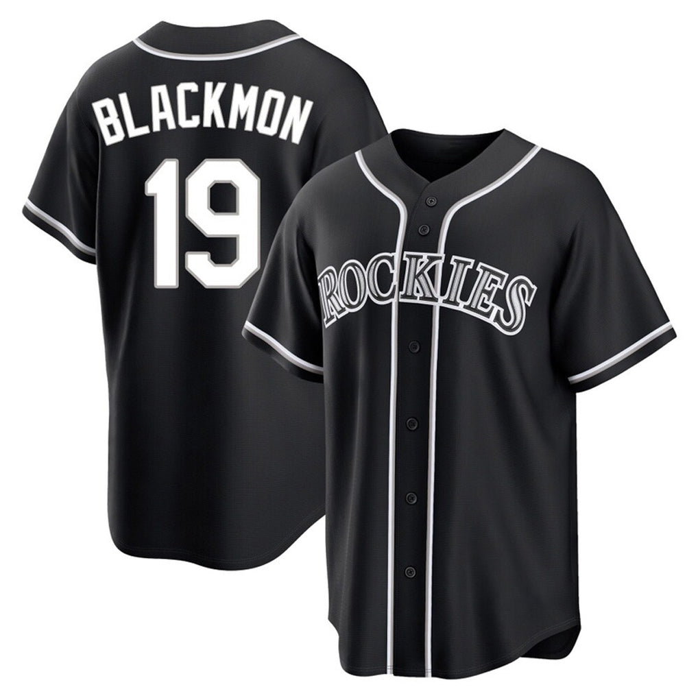 CAdoa C.Rockies #19 Charlie Blackmon Player Black Fashion Out Home Game Stitched Jerseys