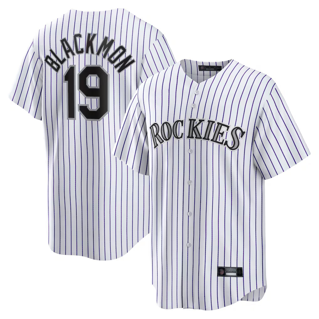CAdoa C.Rockies #19 Charlie Blackmon Player White Game Home Stitched Jerseys