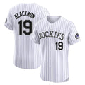 CAdoa C.Rockies #19 Charlie Blackmon Player White Limited Elite Home Stitched Jerseys