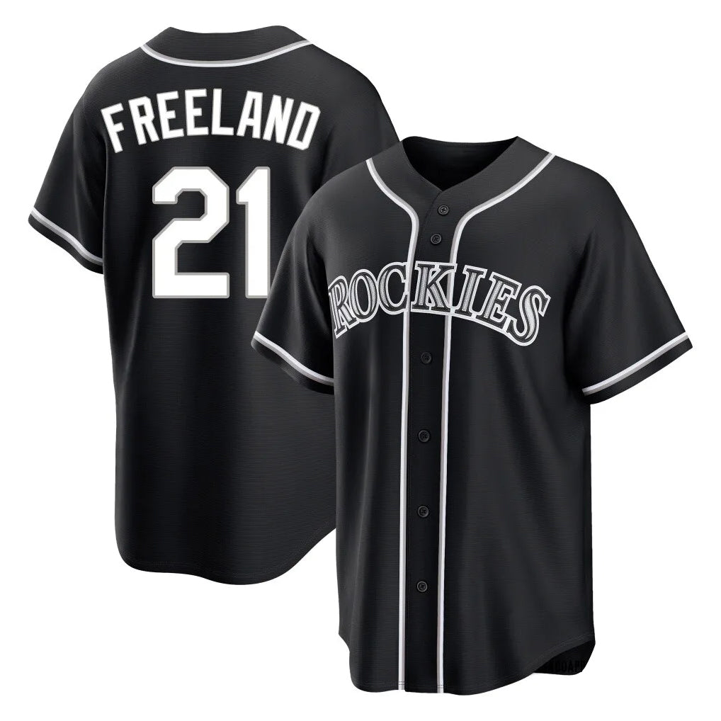 CAdoa C.Rockies #21 Kyle Freeland Player Black Fashion Out Home Game Stitched Jerseys
