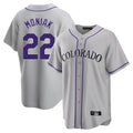 CAdoa C.Rockies #22 Mickey Moniak Player Gray Game Home Stitched Jerseys
