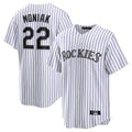 CAdoa C.Rockies #22 Mickey Moniak Player White Game Home Stitched Jerseys