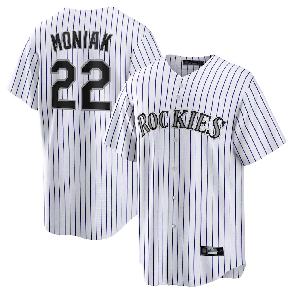 CAdoa C.Rockies #22 Mickey Moniak Player White Game Home Stitched Jerseys