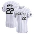 CAdoa C.Rockies #22 Mickey Moniak Player White Limited Elite Home Stitched Jerseys