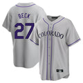 CAdoa C.Rockies #27 Jordan Beck Player Gray Game Home Stitched Jerseys
