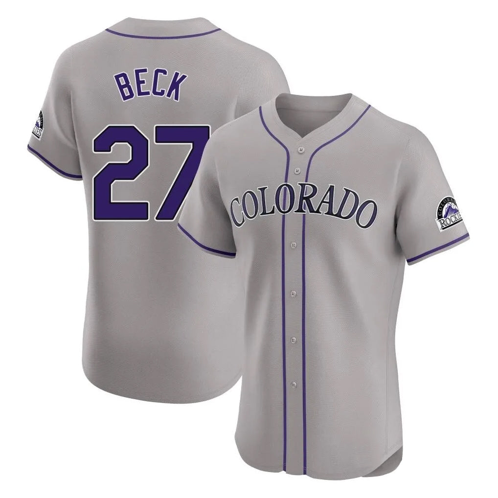CAdoa C.Rockies #27 Jordan Beck Player Gray Limited Elite Home Stitched Jerseys