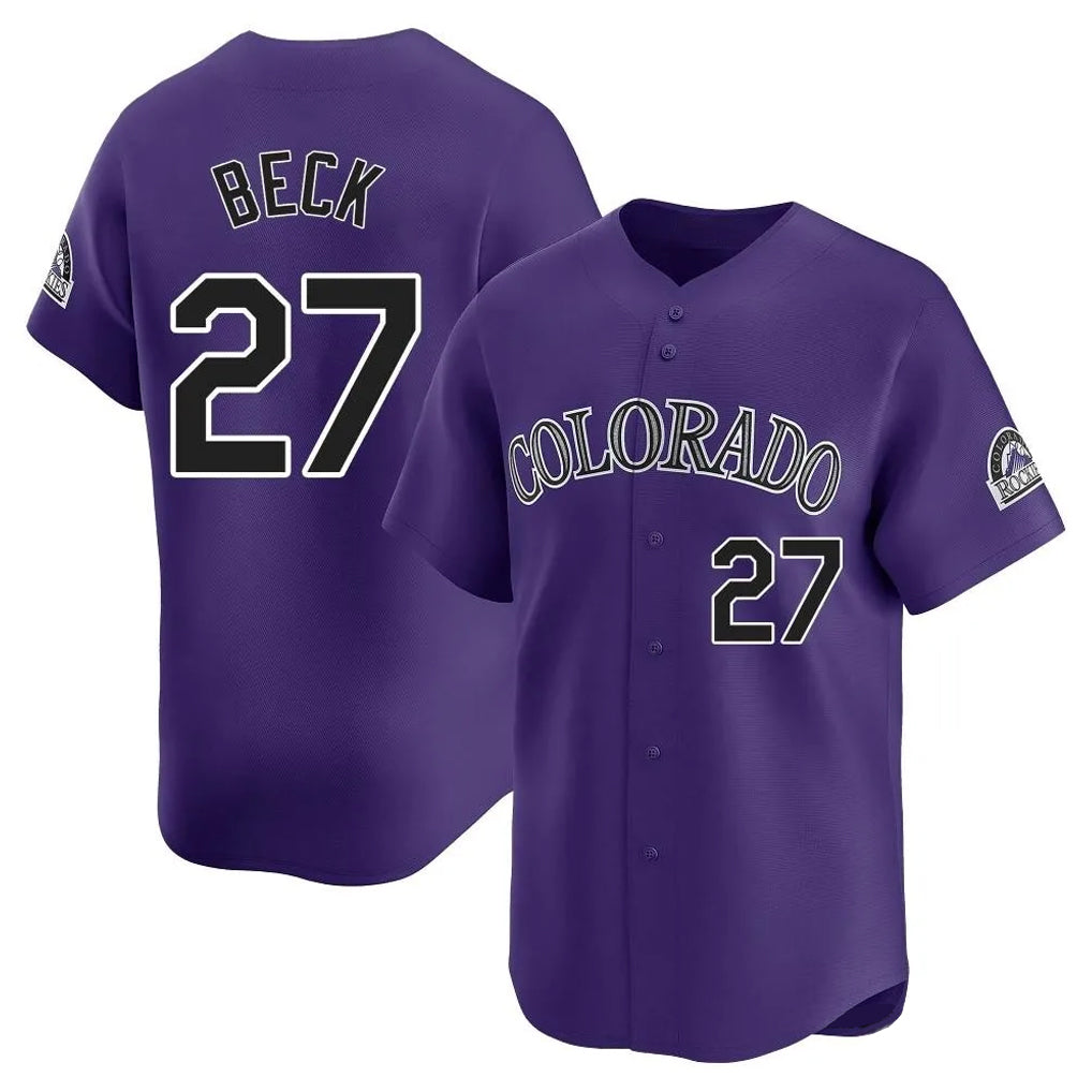 CAdoa C.Rockies #27 Jordan Beck Player Purple Limited Home Stitched Jerseys