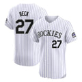 CAdoa C.Rockies #27 Jordan Beck Player White Limited Elite Home Stitched Jerseys