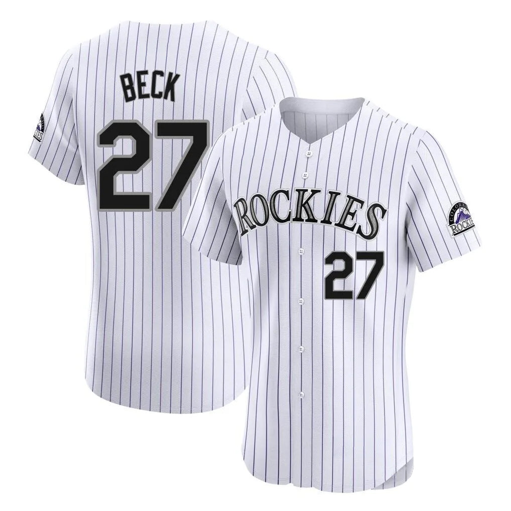 CAdoa C.Rockies #27 Jordan Beck Player White Limited Elite Home Stitched Jerseys