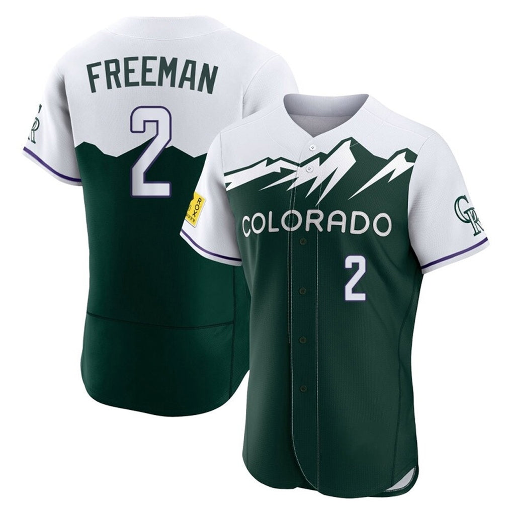 CAdoa C.Rockies #2 Tyler Freeman Player Green City Connect Limited Elite Home Stitched Jerseys