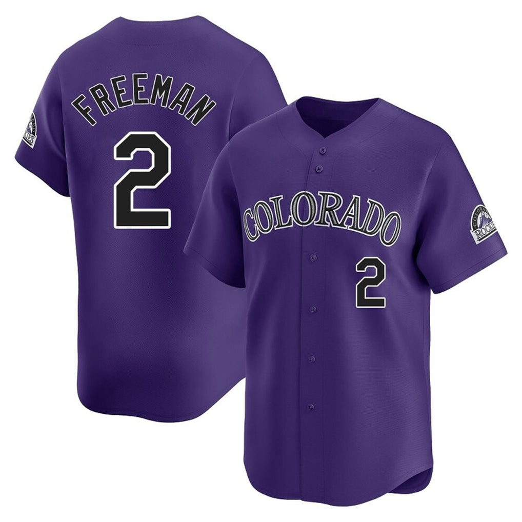 CAdoa C.Rockies #2 Tyler Freeman Player Purple Limited Home Stitched Jerseys