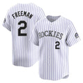 CAdoa C.Rockies #2 Tyler Freeman Player White Limited Home Stitched Jerseys