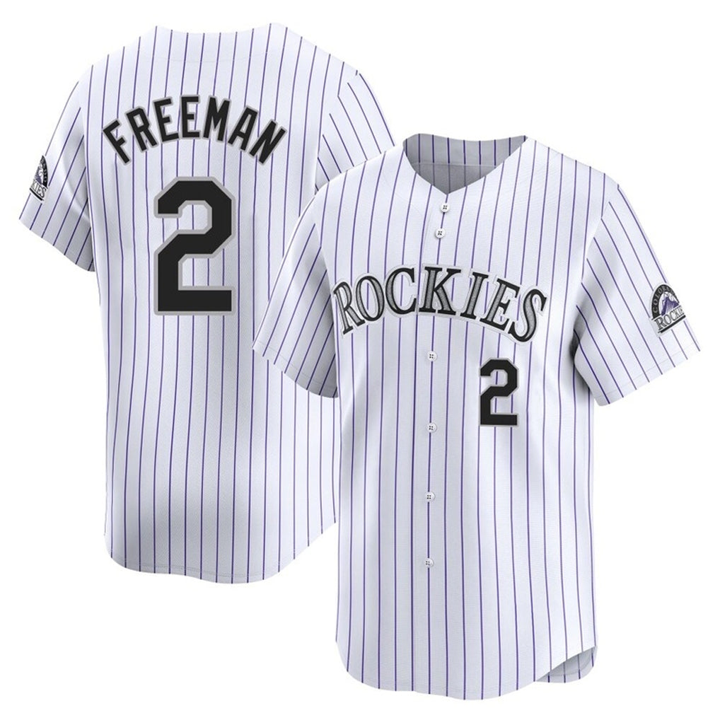 CAdoa C.Rockies #2 Tyler Freeman Player White Limited Home Stitched Jerseys