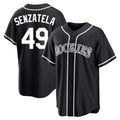 CAdoa C.Rockies #49 Antonio Senzatela Player Black Fashion Out Home Game Stitched Jerseys