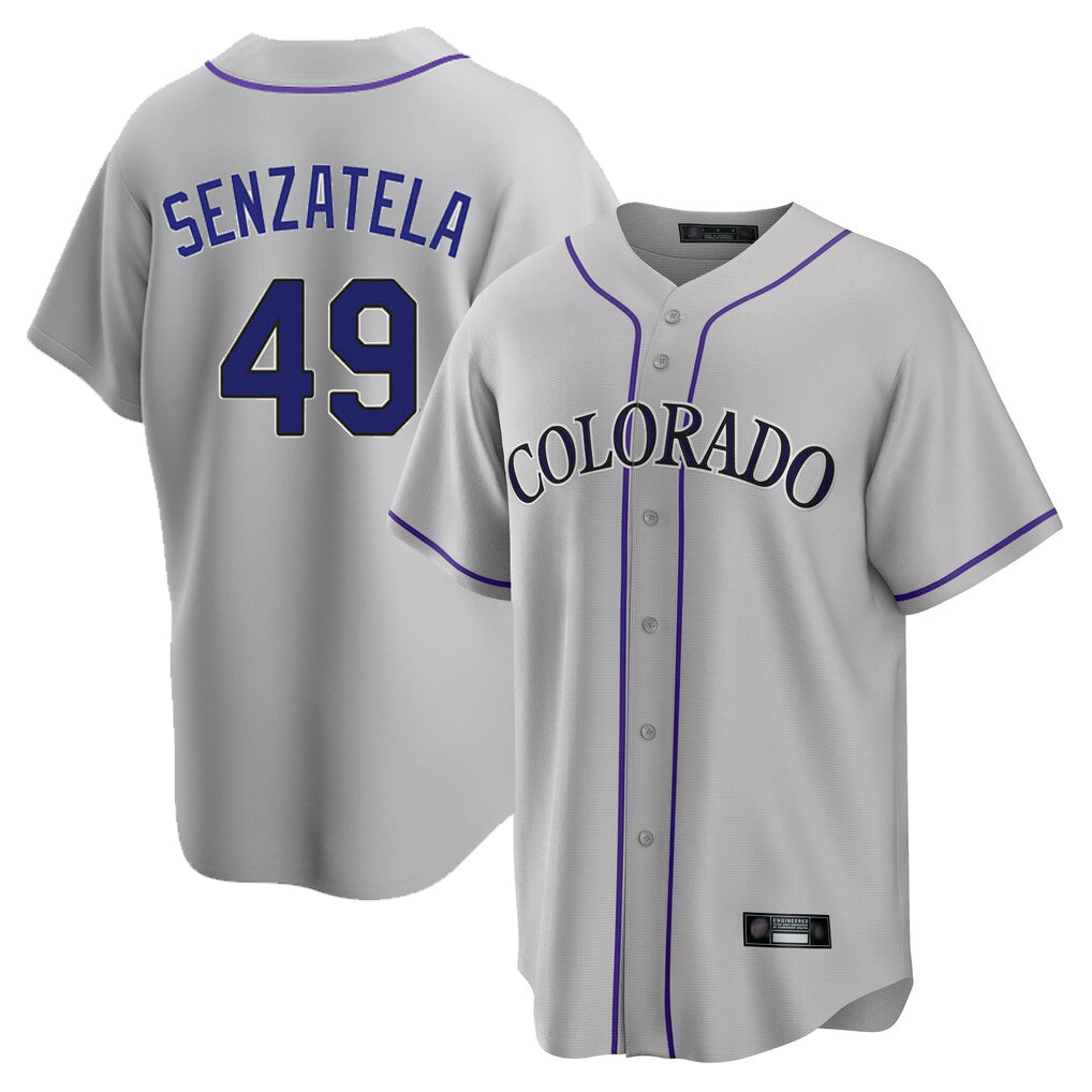CAdoa C.Rockies #49 Antonio Senzatela Player Gray Game Home Stitched Jerseys