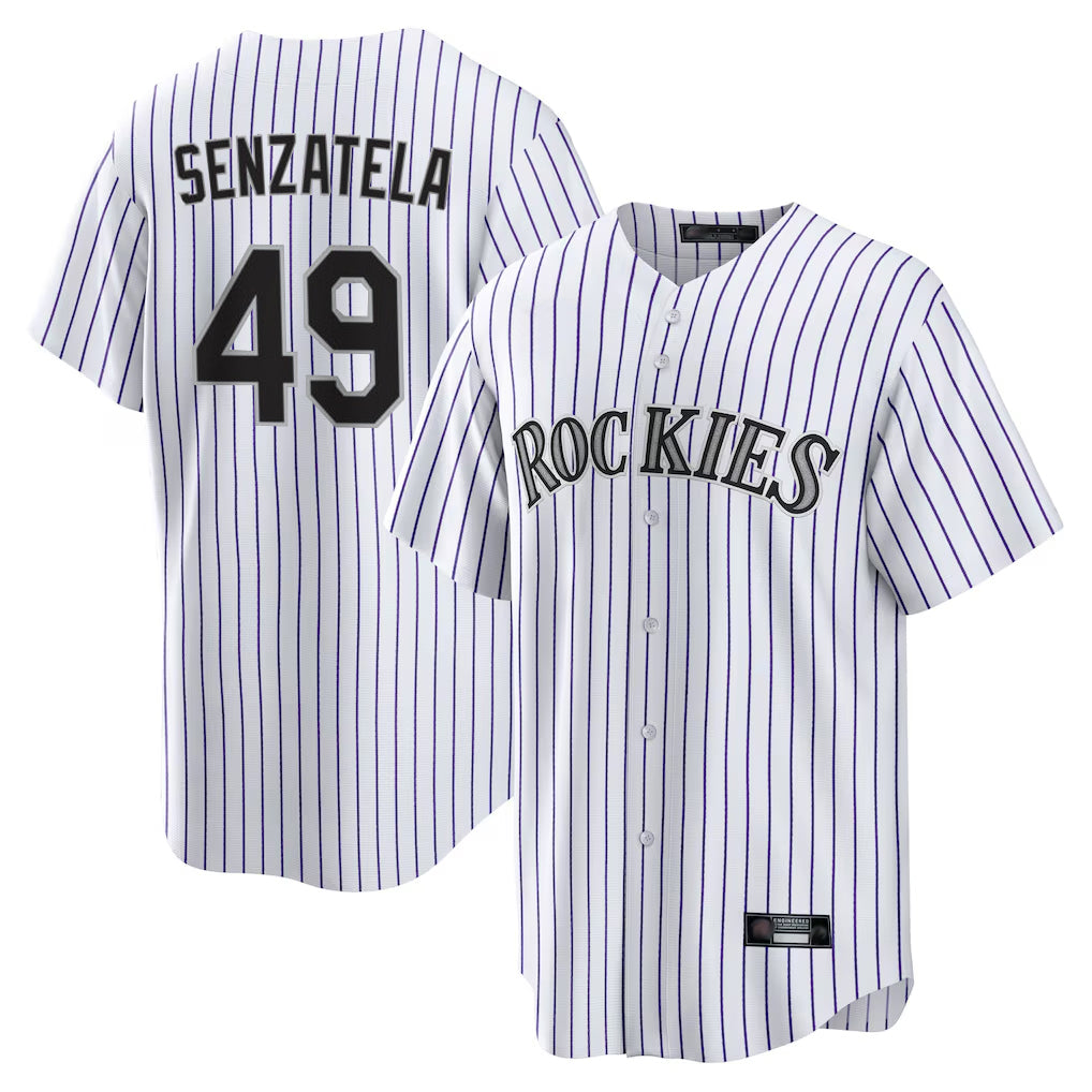 CAdoa C.Rockies #49 Antonio Senzatela Player White Game Home Stitched Jerseys