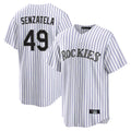 CAdoa C.Rockies #49 Antonio Senzatela Player White Game Home Stitched Jerseys