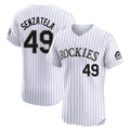 CAdoa C.Rockies #49 Antonio Senzatela Player White Limited Elite Home Stitched Jerseys