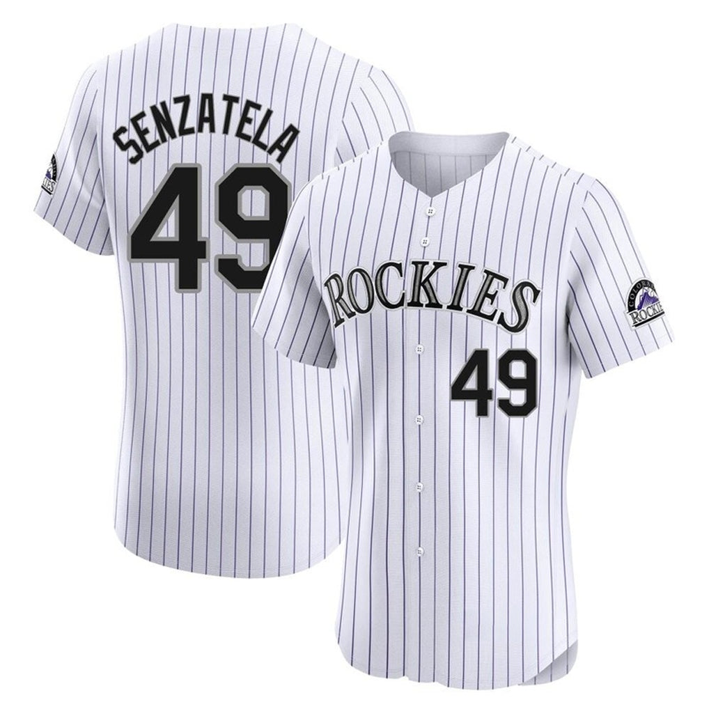 CAdoa C.Rockies #49 Antonio Senzatela Player White Limited Elite Home Stitched Jerseys