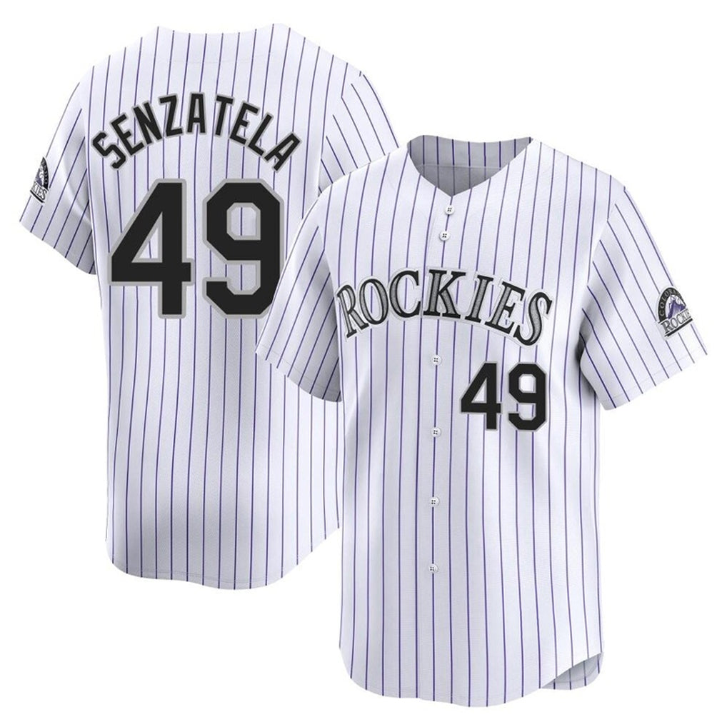 CAdoa C.Rockies #49 Antonio Senzatela Player White Limited Home Stitched Jerseys