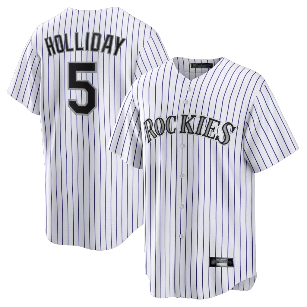 CAdoa C.Rockies #5 Matt Holliday Player White Game Home Stitched Jerseys