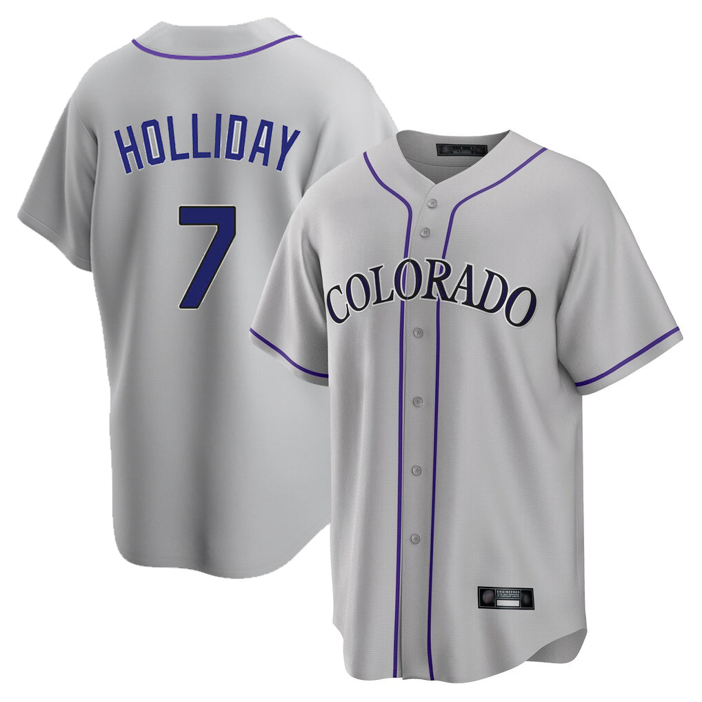 CAdoa C.Rockies #7 Matt Holliday Player Gray Game Home Stitched Jerseys