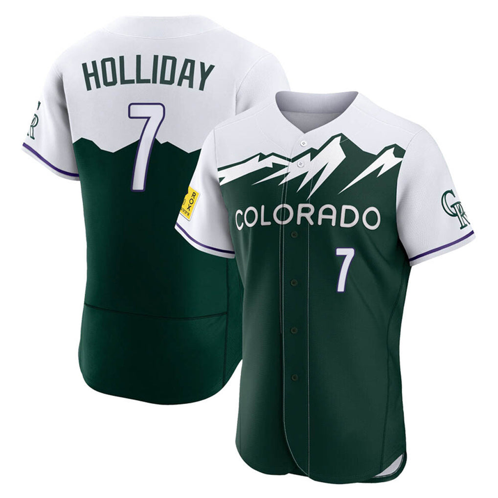 CAdoa C.Rockies #7 Matt Holliday Player Green City Connect Limited Elite Home Stitched Jerseys