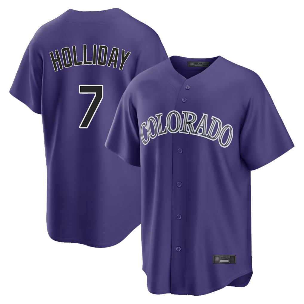 CAdoa C.Rockies #7 Matt Holliday Player Purple Game Home Stitched Jerseys