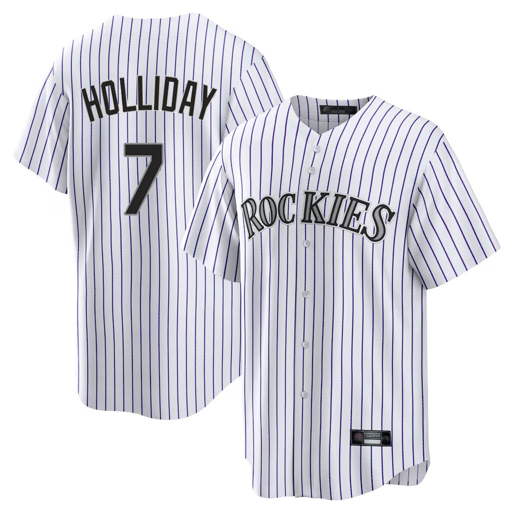 CAdoa C.Rockies #7 Matt Holliday Player White Game Home Stitched Jerseys