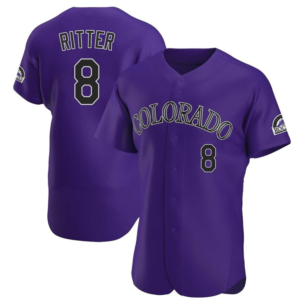 CAdoa C.Rockies #8 Ryan Ritter Player Purple Limited Elite Home Stitched Jerseys