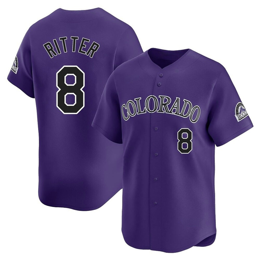 CAdoa C.Rockies #8 Ryan Ritter Player Purple Limited Home Stitched Jerseys