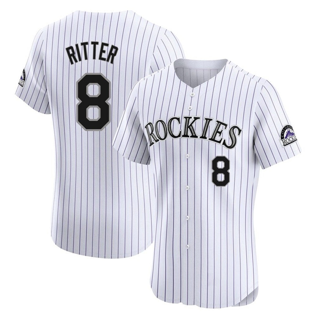 CAdoa C.Rockies #8 Ryan Ritter Player White Limited Elite Home Stitched Jerseys